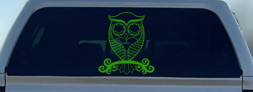 Cute Owl On Small Swirl Tree Limb Car or Truck Window Decal Sticker