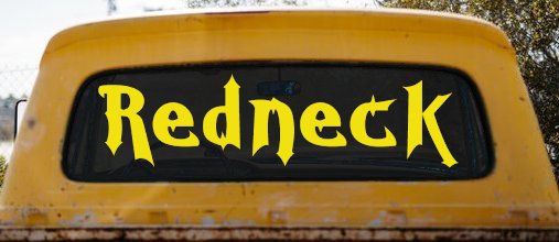 Redneck Country Car or Truck Window Decal Sticker (Yellow)