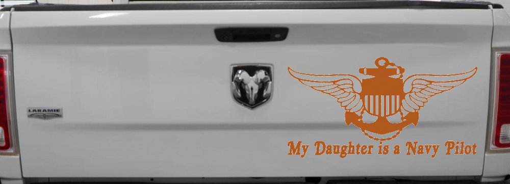 My Daughter Is A Navy Pilot Anchor Wings Military Car or Truck Window Decal Sticker