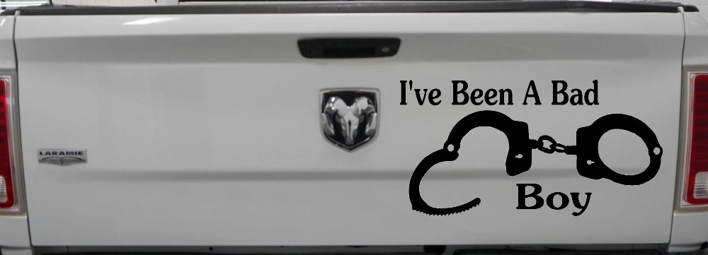 Ive Been A Bad Boy Handcuffs Car or Truck Window Decal Sticker
