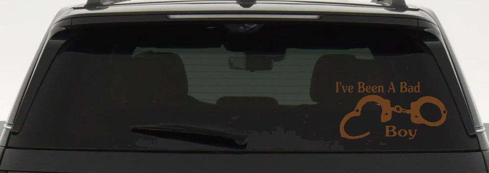 Ive Been A Bad Boy Handcuffs Car or Truck Window Decal Sticker (Copper)