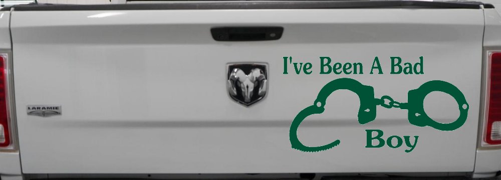Ive Been A Bad Boy Handcuffs Car or Truck Window Decal Sticker