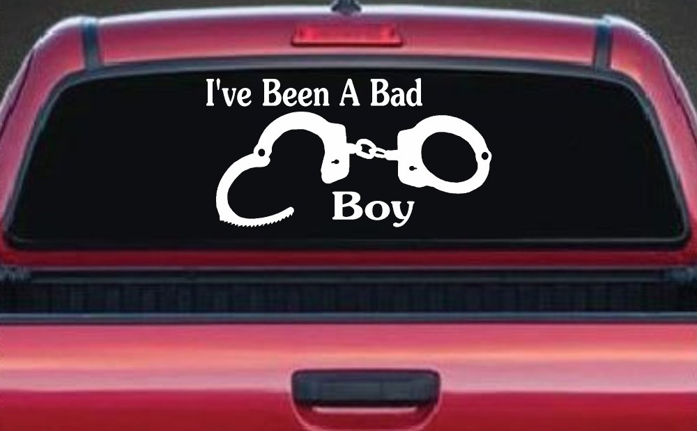 Ive Been A Bad Boy Handcuffs Car or Truck Window Decal Sticker