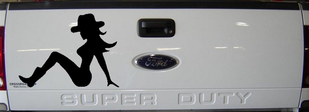 Mudflap Cowgirl Country Car or Truck Window Decal Sticker (Black)