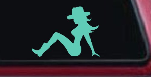 Mudflap Cowgirl Country Car or Truck Window Decal Sticker (Mint)