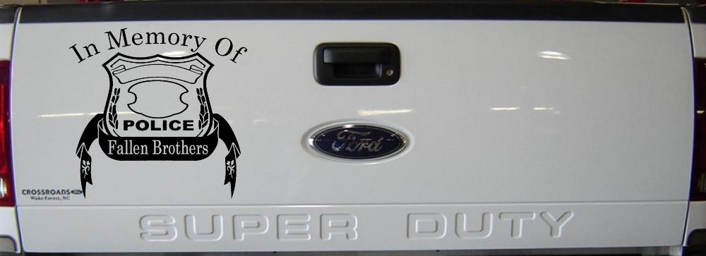 In Memory Of Fallen Police Brothers Car or Truck Window Vinyl Decal Sticker (Black)