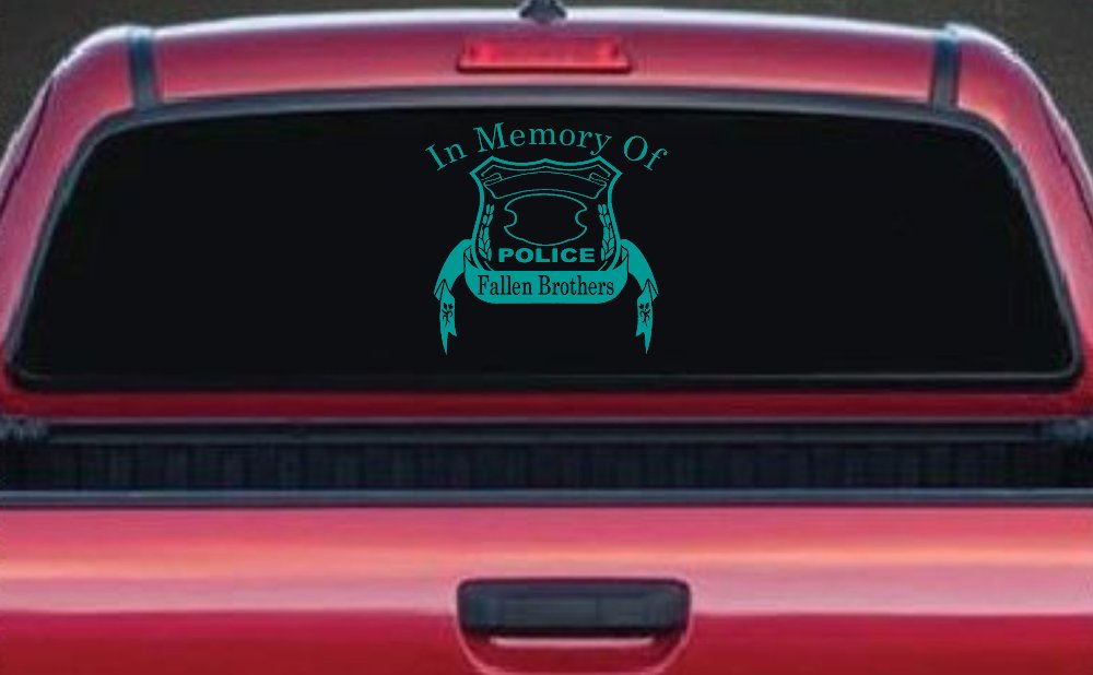 In Memory Of Fallen Police Brothers Car or Truck Window Decal Sticker