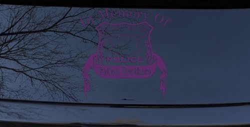 In Memory Of Fallen Police Brothers Car or Truck Window Decal Sticker