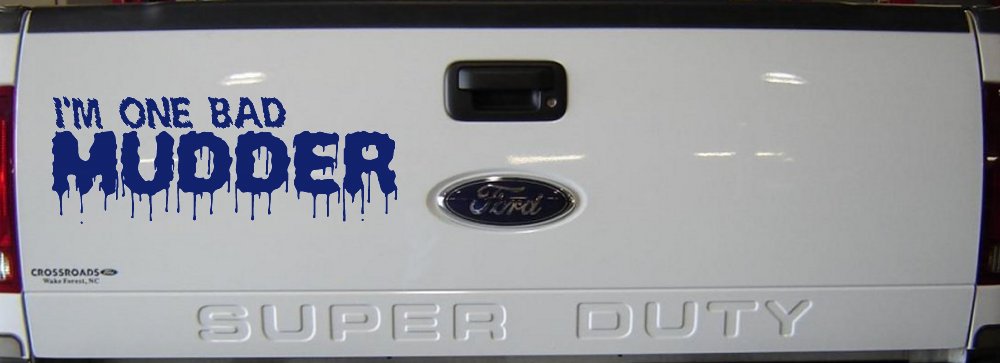 One Bad Mudder Off Road Car or Truck Window Vinyl Decal Sticker (Navy)