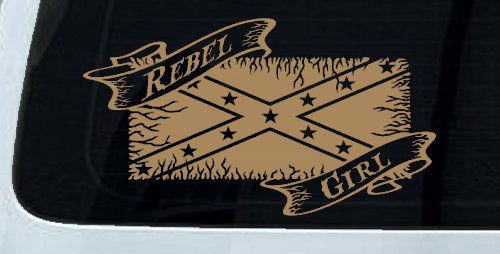 Rebel Girl with Rebel Flag Country Car or Truck Window Decal Sticker