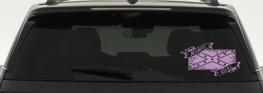 Rebel Girl with Rebel Flag Country Car or Truck Window Decal Sticker