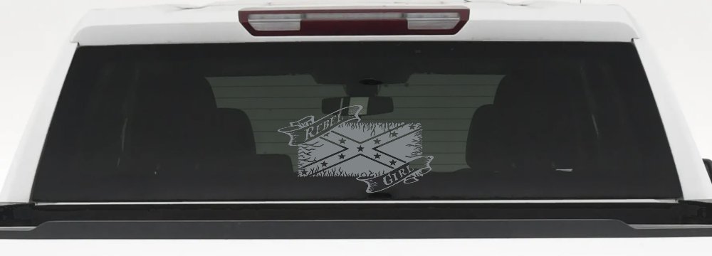 Rebel Girl with Rebel Flag Country Car or Truck Window Decal Sticker