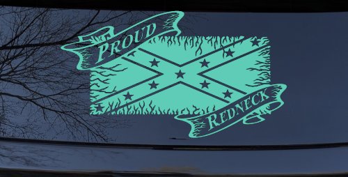 Proud Redneck with Rebel Flag Country Car or Truck Window Decal Sticker (Mint)