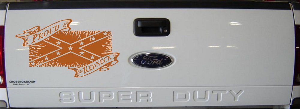 Proud Redneck with Rebel Flag Country Car or Truck Window Vinyl Decal Sticker (Nut Brown)