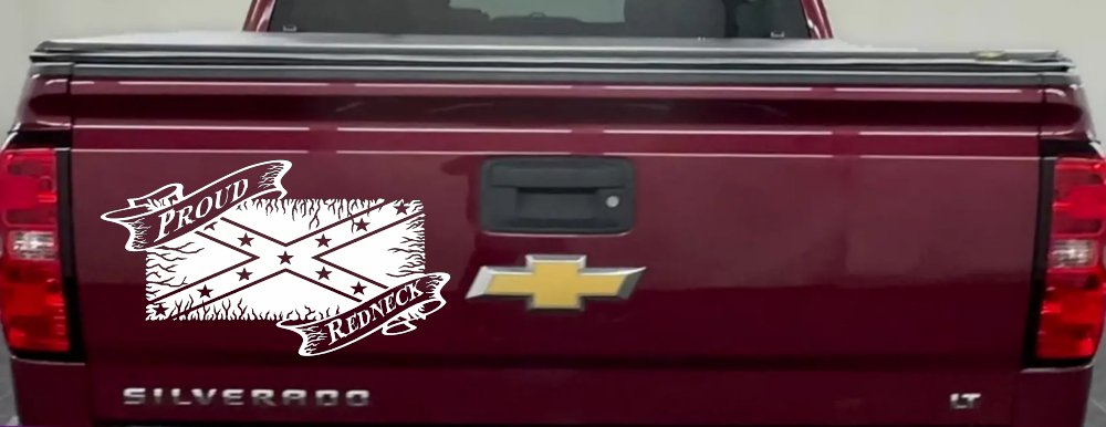 Proud Redneck with Rebel Flag Country Car or Truck Window Decal Sticker