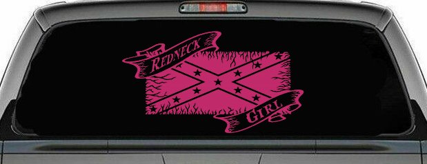 Redneck Girl Rebel Flag Country Car or Truck Window Decal Sticker