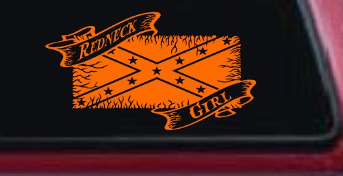 Redneck Girl Rebel Flag Country Car or Truck Window Decal Sticker