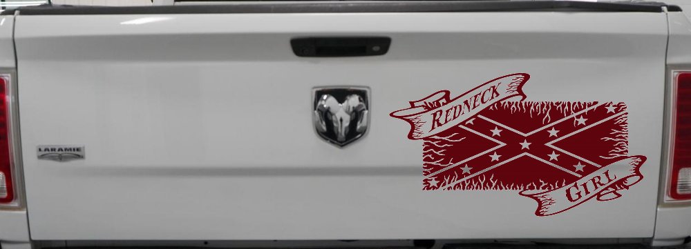 Redneck Girl Rebel Flag Country Car or Truck Window Decal Sticker