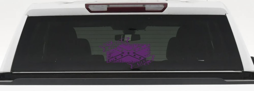 Redneck Girl Rebel Flag Country Car or Truck Window Decal Sticker (Violet)
