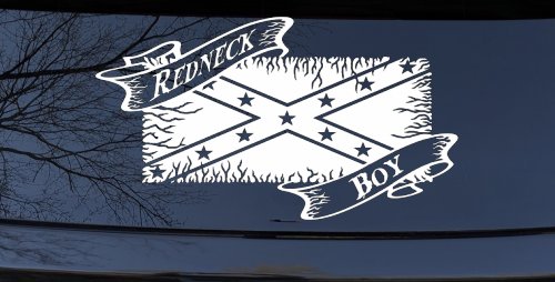 Redneck Boy Rebel Flag Country Car or Truck Window Decal Sticker