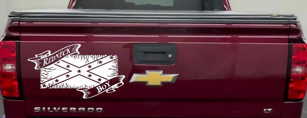 Redneck Boy Rebel Flag Country Car or Truck Window Decal Sticker