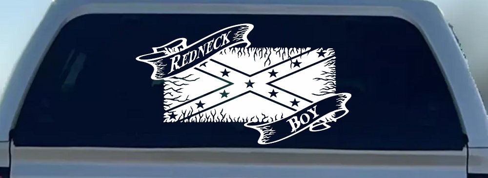 Redneck Boy Rebel Flag Country Car or Truck Window Decal Sticker
