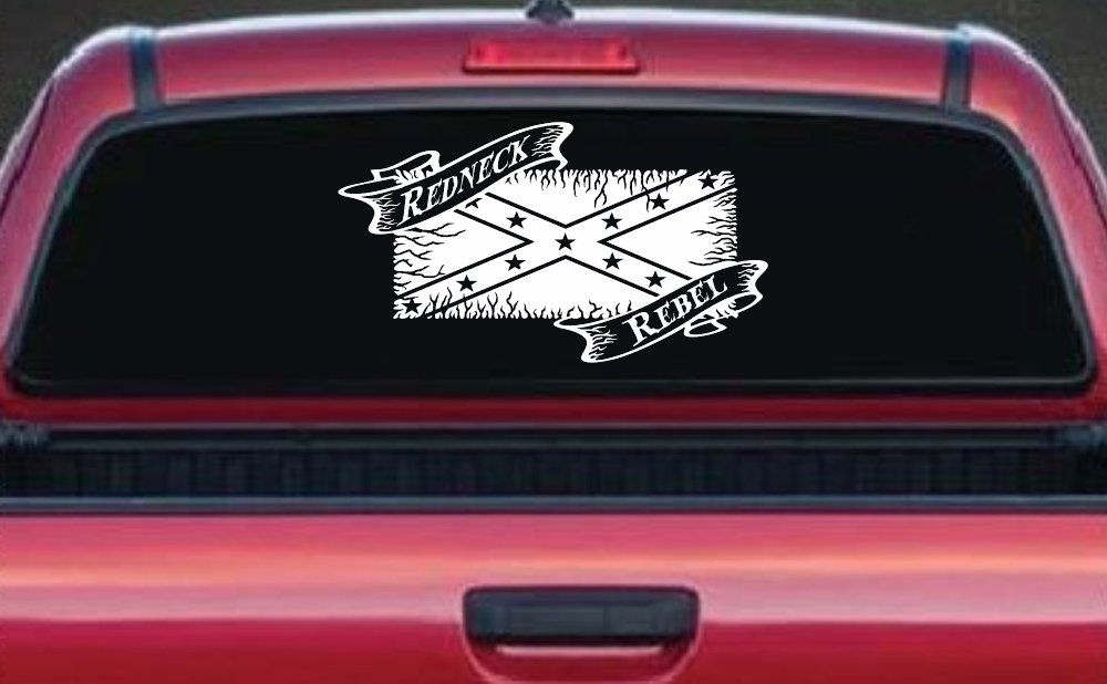Redneck Rebel with Rebel Flag Country Car or Truck Window Decal Sticker
