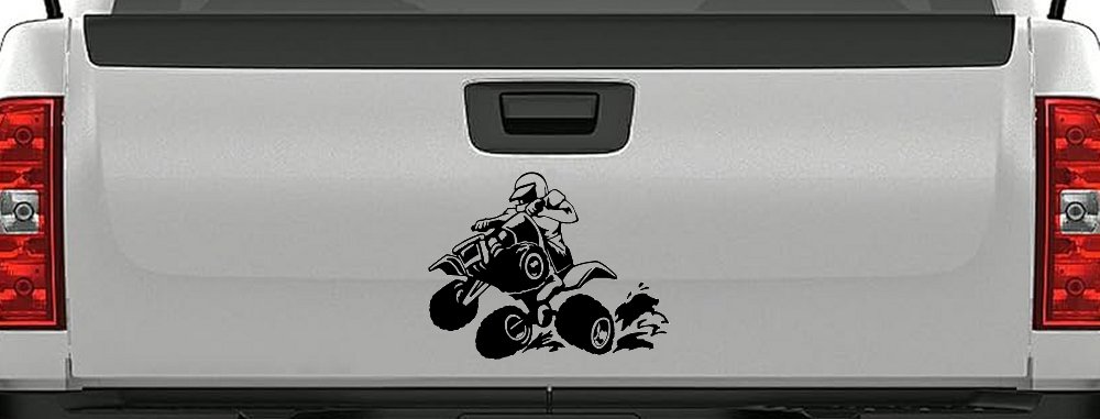 Four Wheeler Mudding Off Road Car or Truck Window Decal Sticker (Black)
