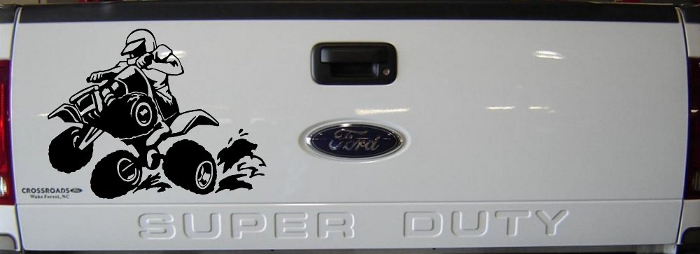 Four Wheeler Mudding Off Road Car or Truck Window Decal Sticker (Black)