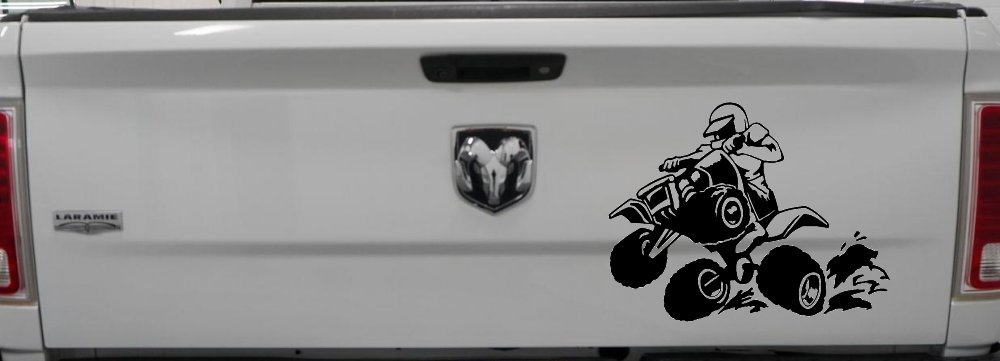 Four Wheeler Mudding Off Road Car or Truck Window Decal Sticker (Black)