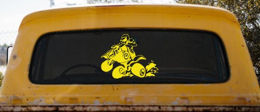 Four Wheeler Mudding Off Road Car or Truck Window Decal Sticker (Yellow)