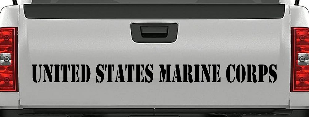 United States Marine Corps Military Car or Truck Window Decal Sticker (Black)
