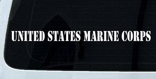 United States Marine Corps Military Car or Truck Window Decal Sticker (White)