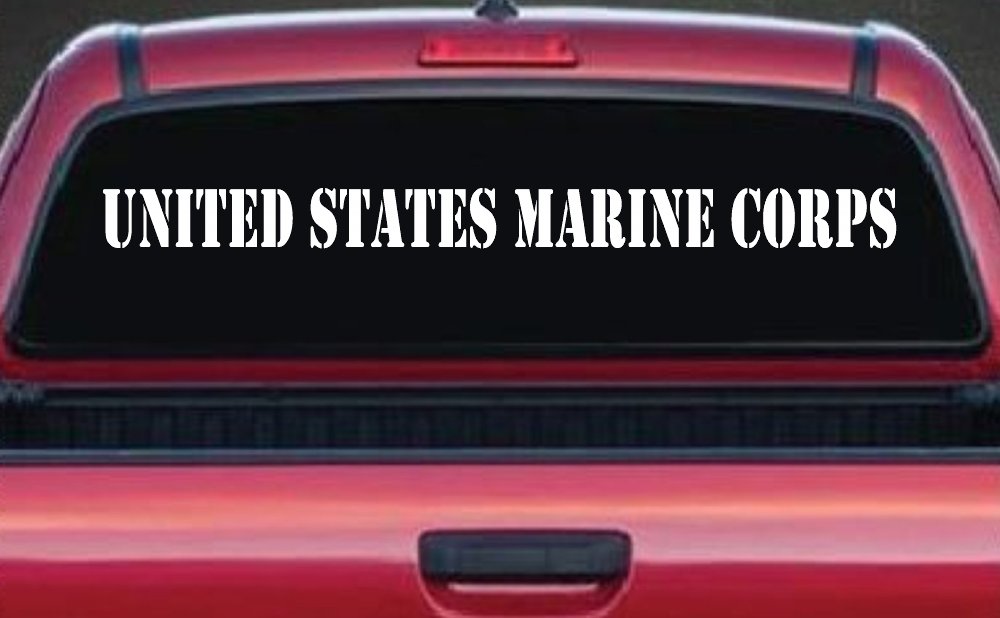 United States Marine Corps Military Car or Truck Window Decal Sticker (White)
