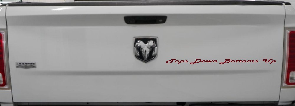 Tops Down Bottoms Up Country Car or Truck Window Decal Sticker (Purple Red)