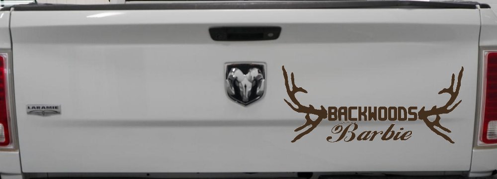 Backwoods Barbie With Antlers Country Car or Truck Window Decal Sticker