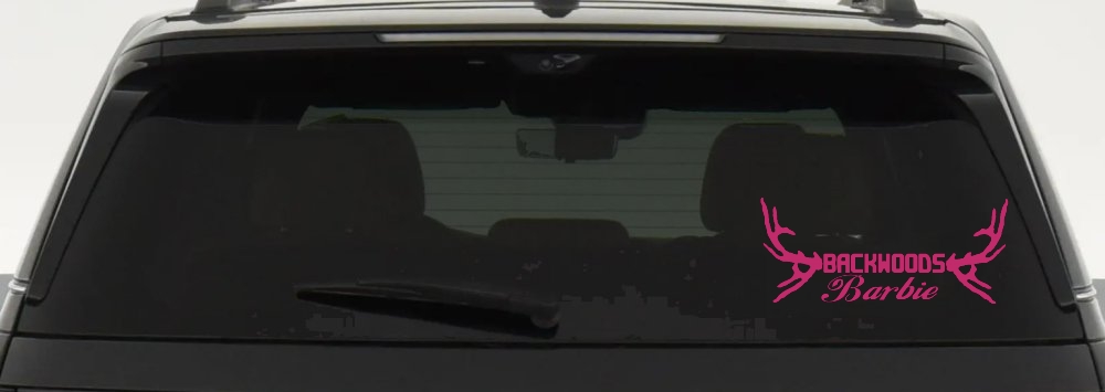 Backwoods Barbie With Antlers Country Car or Truck Window Decal Sticker