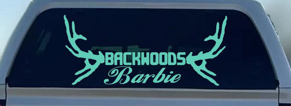 Backwoods Barbie With Antlers Country Car or Truck Window Decal Sticker