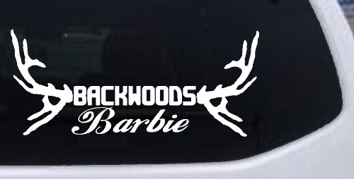 Backwoods Barbie With Antlers Country Car or Truck Window Decal Sticker