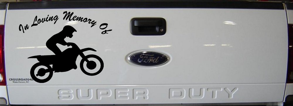 In Loving Memory Of Dirt Biker Moto Sports Car or Truck Window Decal Sticker (Black)