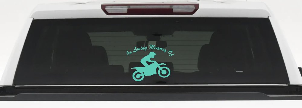 In Loving Memory Of Dirt Biker Moto Sports Car or Truck Window Decal Sticker