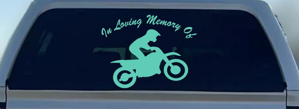In Loving Memory Of Dirt Biker Moto Sports Car or Truck Window Decal Sticker