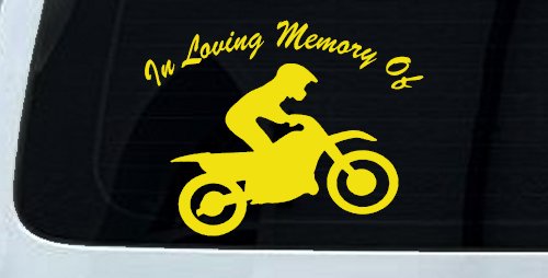 In Loving Memory Of Dirt Biker Moto Sports Car or Truck Window Decal Sticker