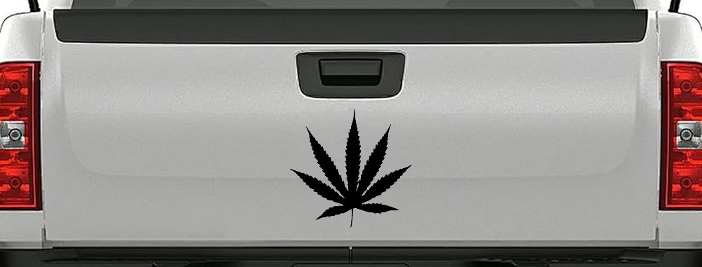 Marijuana Cannabis Leaf Car or Truck Window Decal Sticker (Black)
