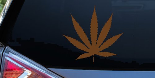 Marijuana Cannabis Leaf Car or Truck Window Decal Sticker (Copper)
