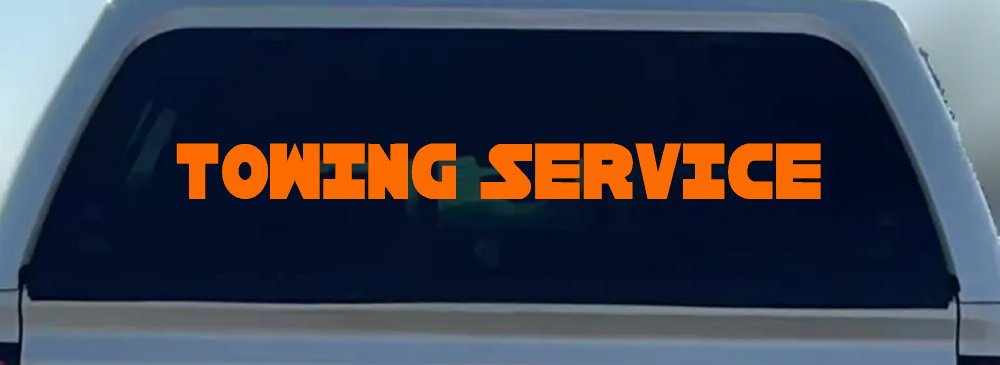 Towing Service Car or Truck Window Decal Sticker (Orange)