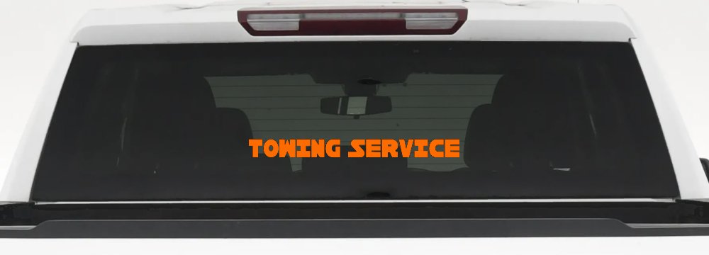 Towing Service Car or Truck Window Decal Sticker (Orange)
