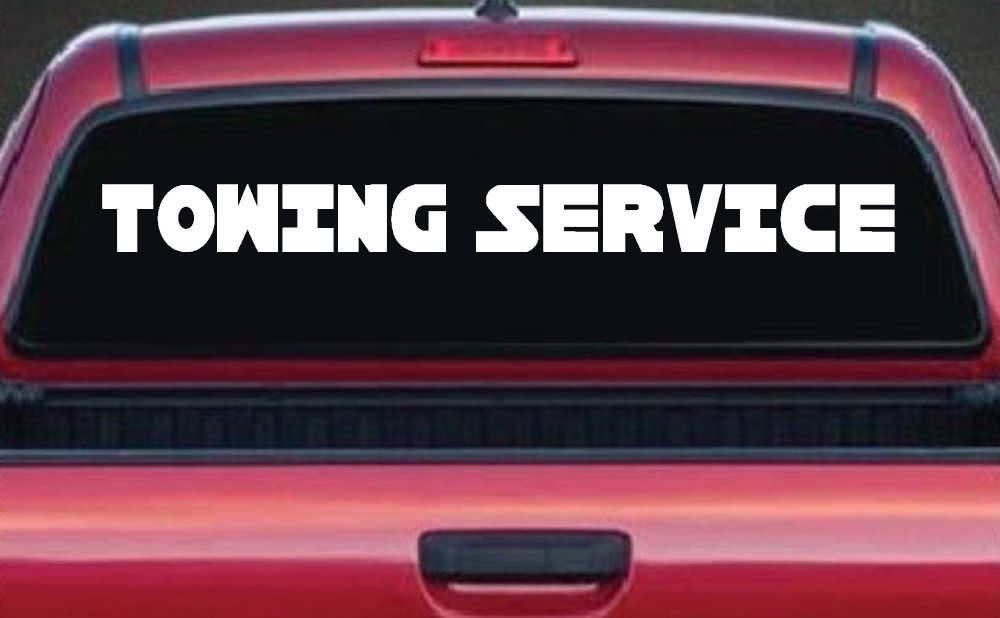 Towing Service Car or Truck Window Decal Sticker (White)