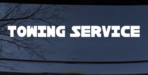 Towing Service Car or Truck Window Decal Sticker (White)
