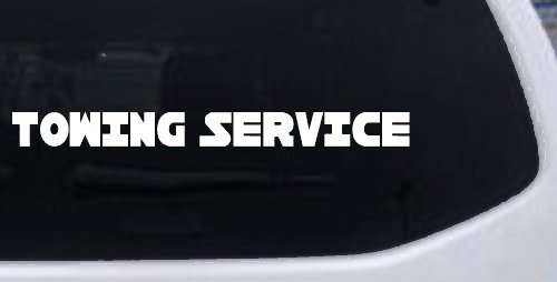 Towing Service Car or Truck Window Decal Sticker (White)